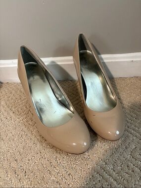 Style & Co. Nude Patent Round-Toe Pumps